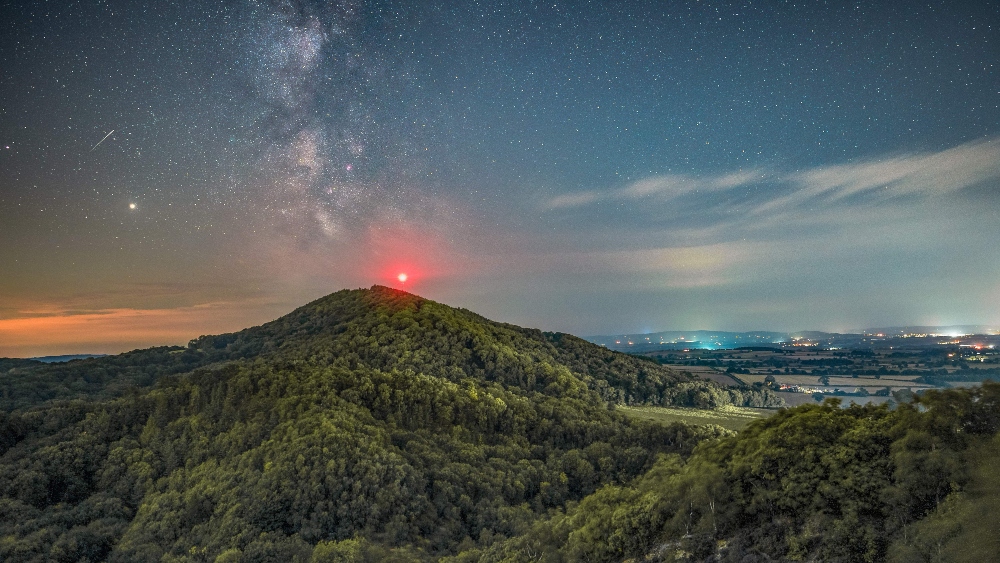 View of the night sky from The Wrekin